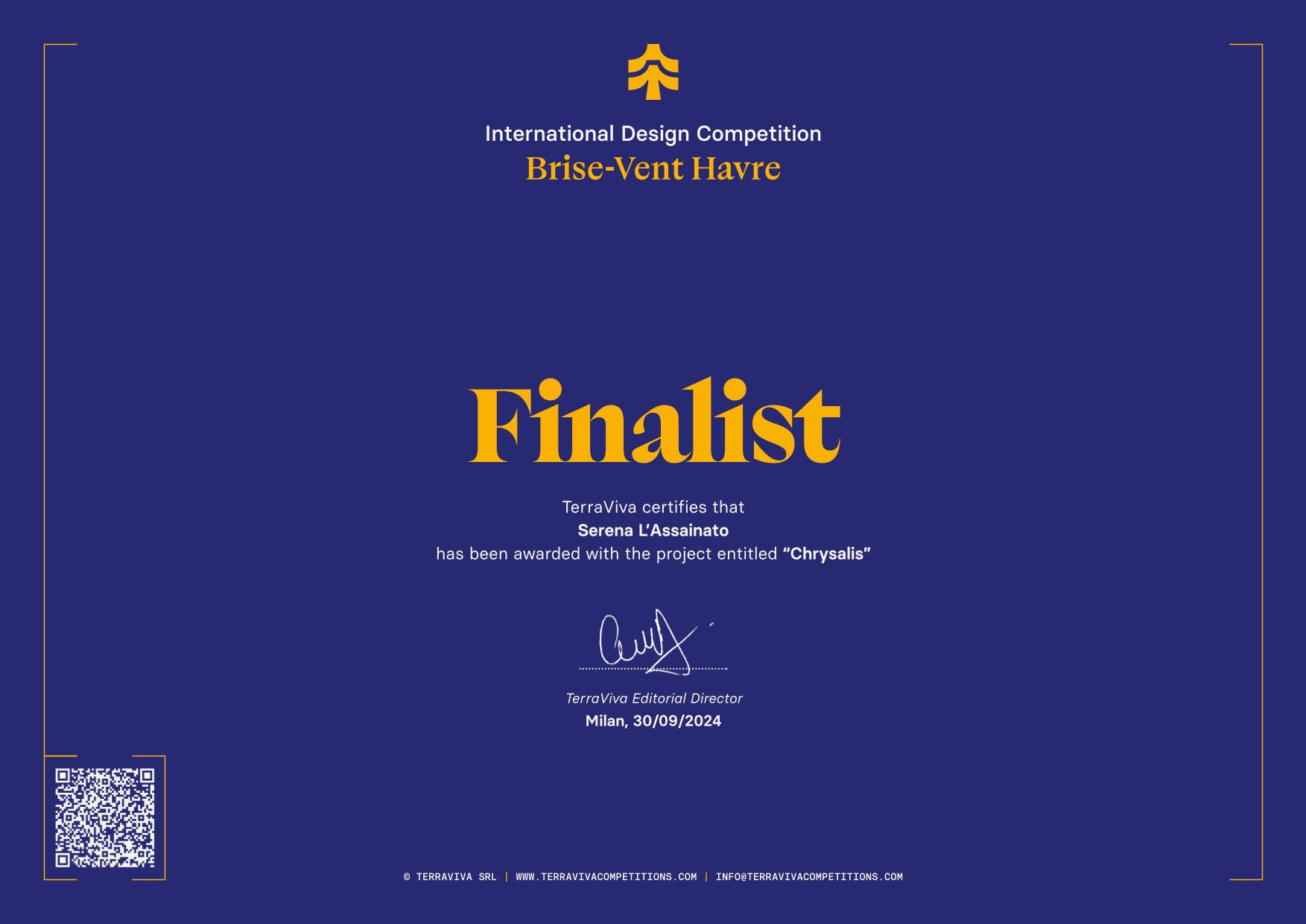 Finalist in Brise-Vent competition